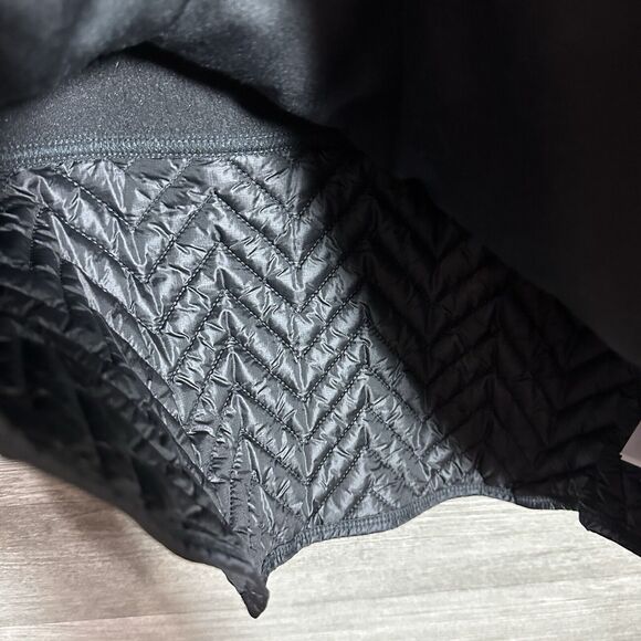 ATHLETA Cozy Sherpa Snap Sweatshirt Size Small Black Puffer Back - Picture 4 of 8